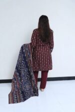 3-Piece Embroidered Khadar Suit with Printed Dupatta - Image 3