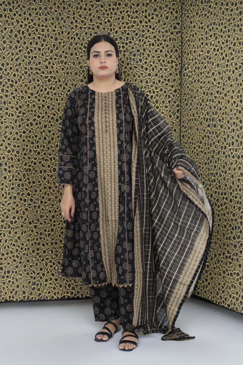 Stitched Lightweight Lawn Suit