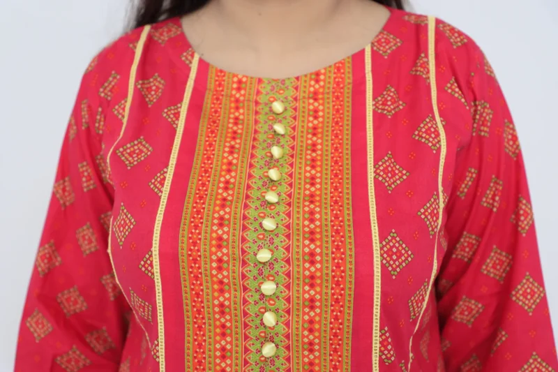 Stitched Lightweight Lawn Suit - Image 2