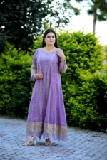 3-Piece Light Purple Crinkle Chiffon Maxi with Open Gown