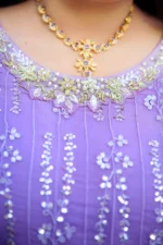 3-Piece Light Purple Crinkle Chiffon Maxi with Open Gown - Image 2