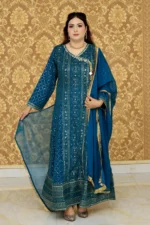 3-Piece Zinc Chiffon Angrakha-Style Frock