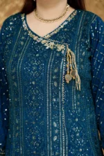 3-Piece Zinc Chiffon Angrakha-Style Frock - Image 2