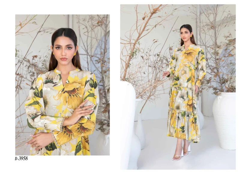 1-Piece Digital Printed Staple Maxi-Yellow - Image 2