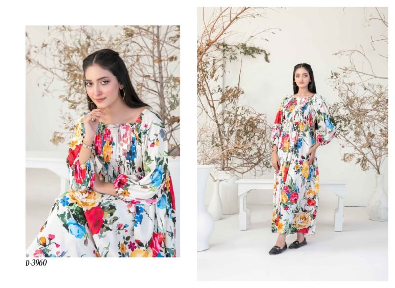 1-Piece Digital Printed Staple Maxi -White - Image 2