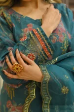 3-Piece Chiffon Embroidered Suit - Image 3