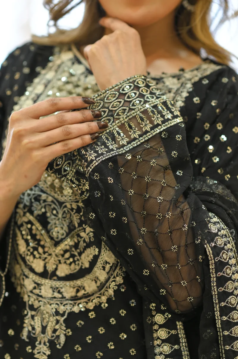 3-Piece Chiffon Embroidered Suit - Image 3