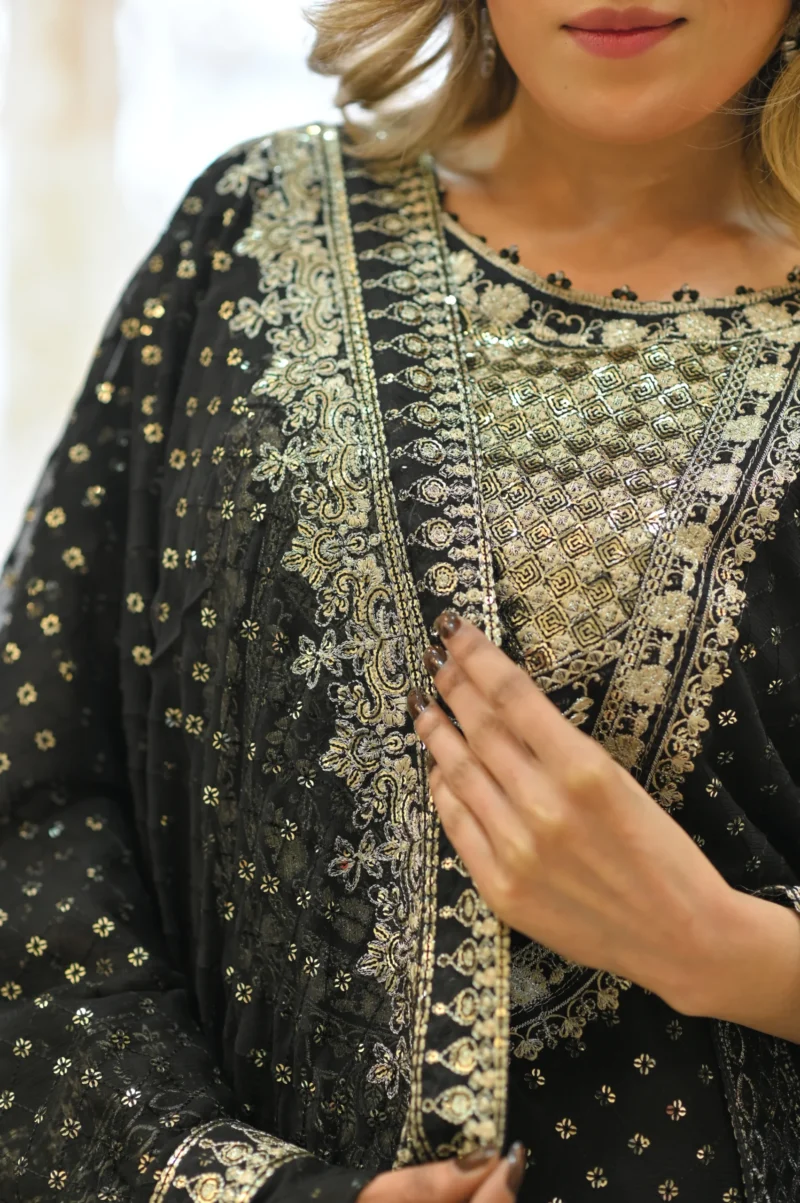 3-Piece Chiffon Embroidered Suit - Image 5
