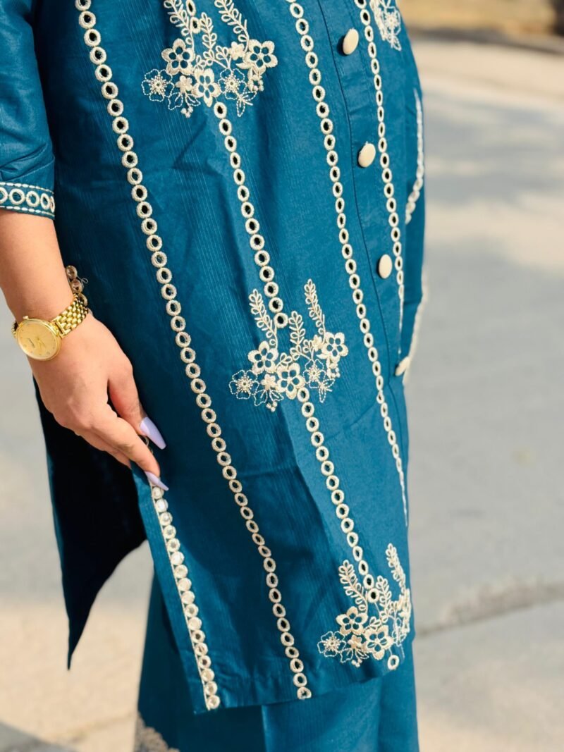 2-Piece Cotton Embroidered Co-Ord Set - Image 2