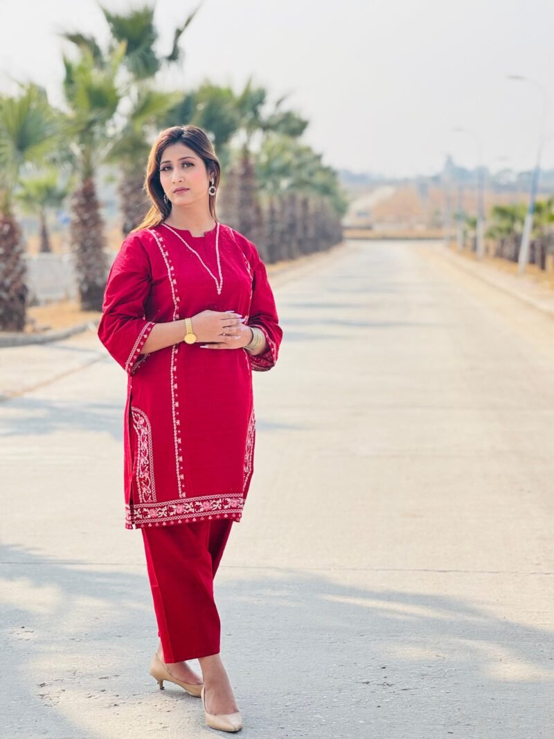 2-Piece Cotton Embroidered Co-Ord Set