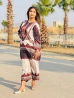 2-Piece Printed Silk Co-Ord Set with Mirror Work - Image 3