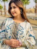 2-Piece Printed Silk Co-Ord Set with Mirror Work - Image 2