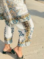 2-Piece Printed Silk Co-Ord Set with Mirror Work - Image 3