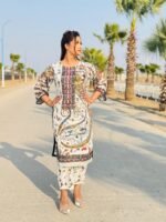 2-Piece Co-Ord Set in Cotton with Embroidery