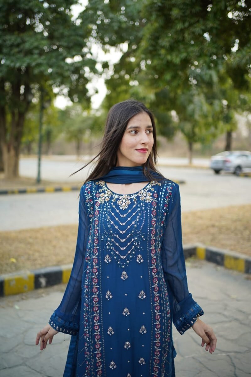 3-Piece Chiffon Embroidered Suit - Image 2