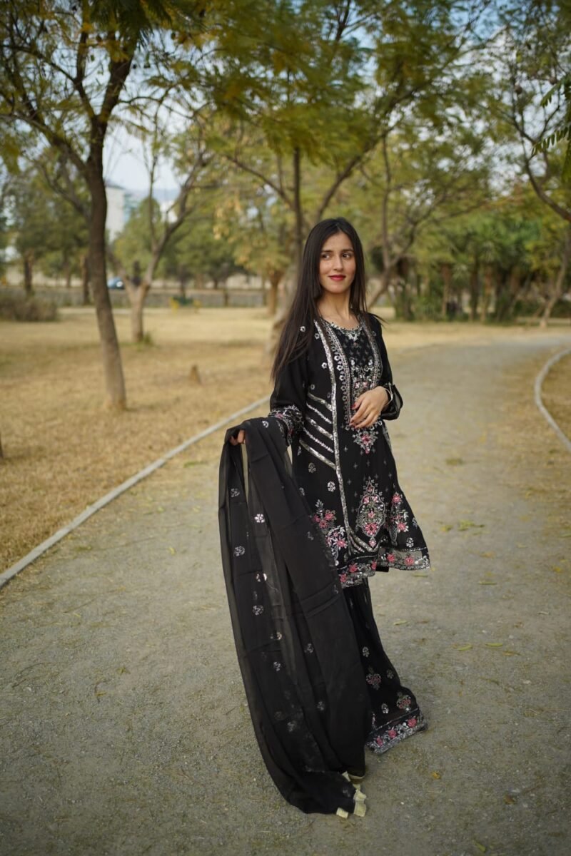 3-Piece Chiffon Gharara Set - Image 3