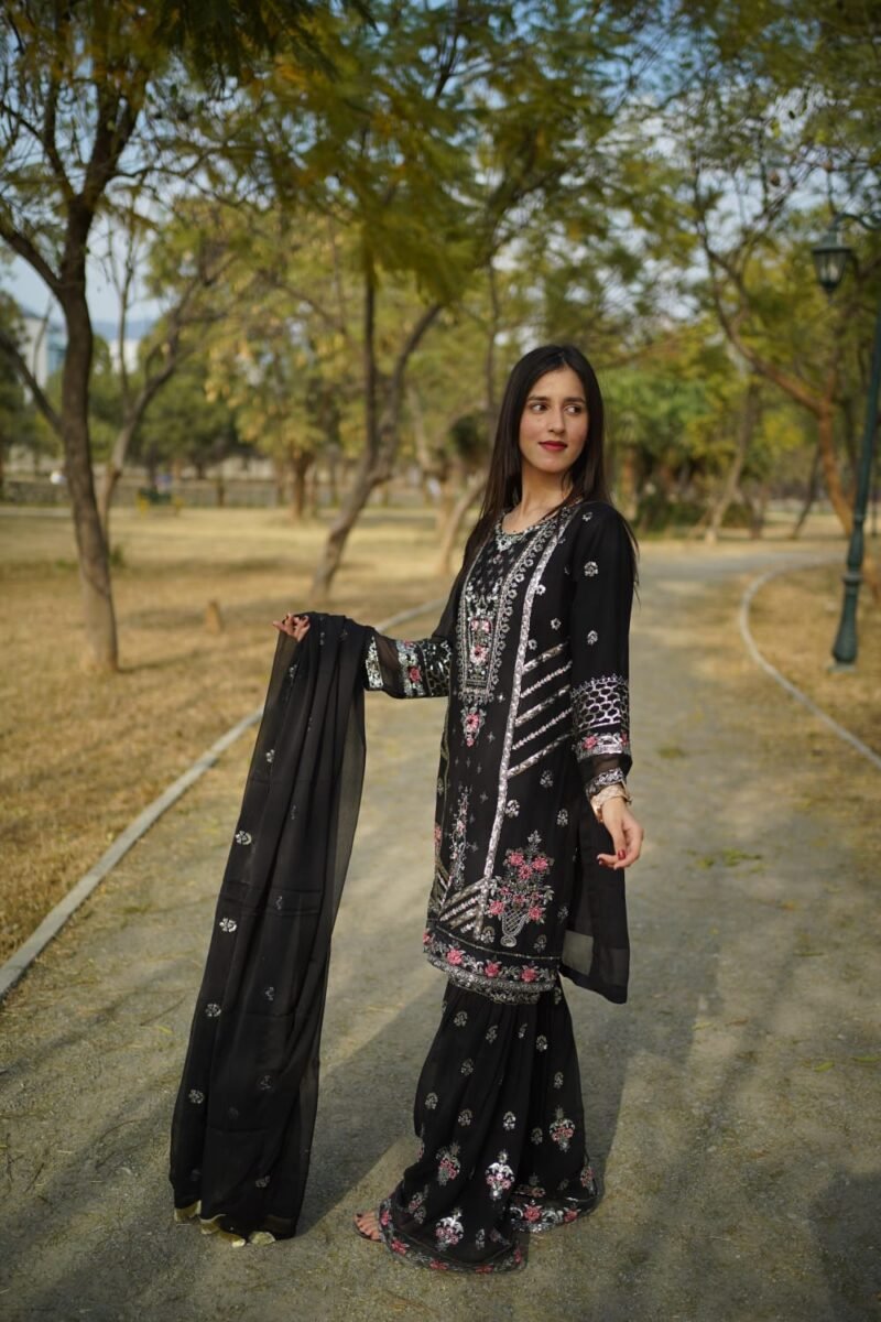 3-Piece Chiffon Gharara Set