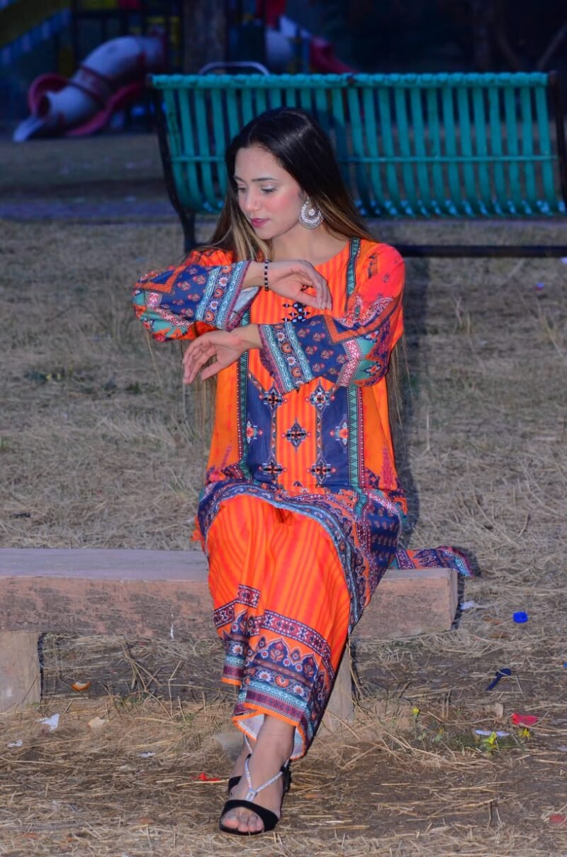 2-Piece Lawn Co-Ord Set with Beaded Neckline Detail - Image 2