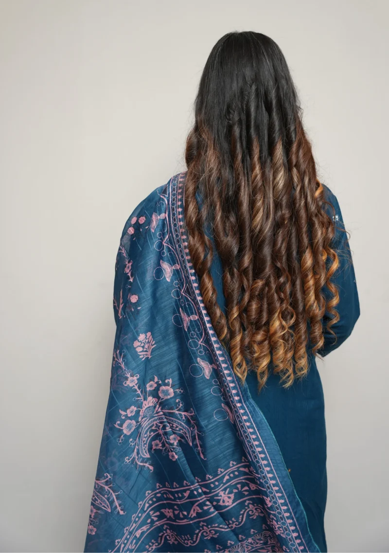 3-Piece Cotton Suit – Zinc with Printed Diamond Munaar Dupatta - Image 5