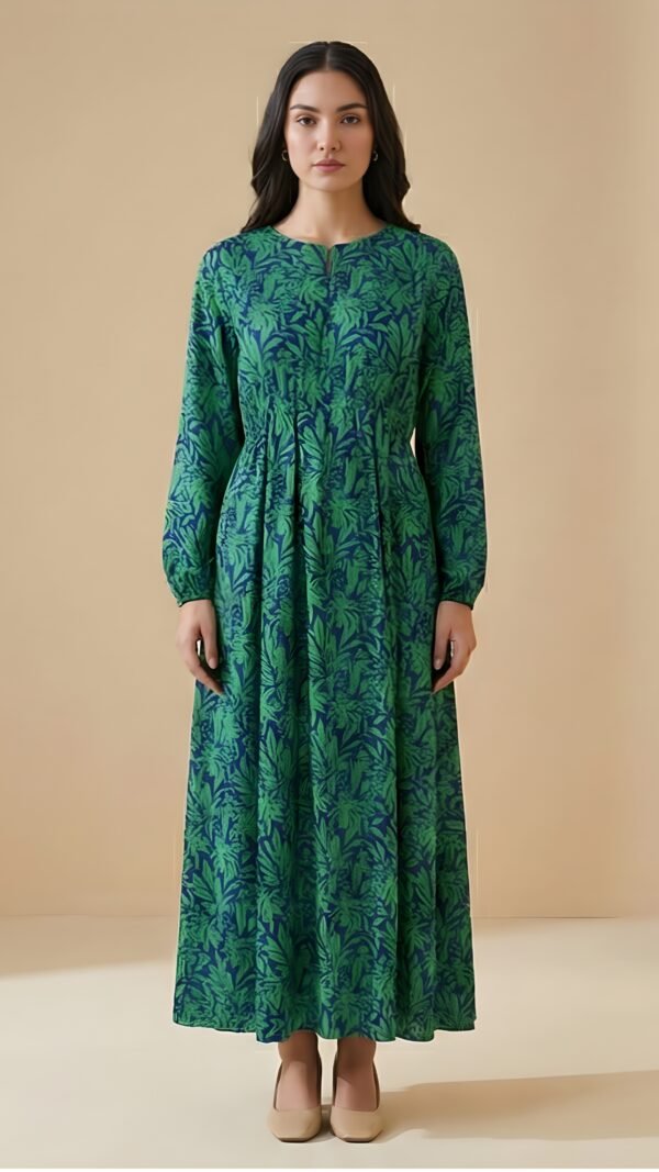 Green Linen Maxi Dress