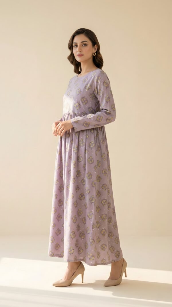 Mauve Purple Linen Maxi Dress