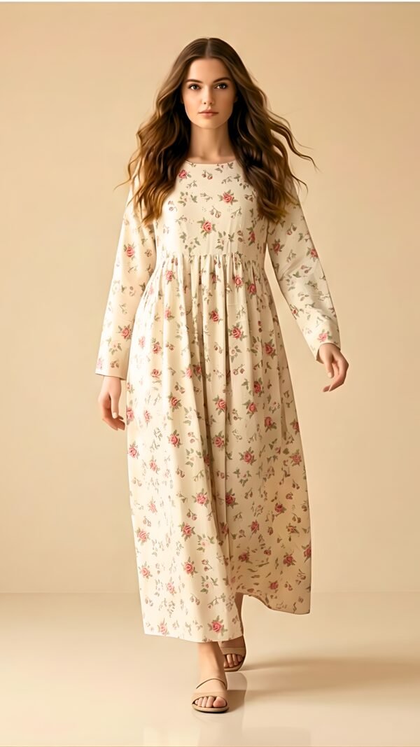 Off-White Linen Maxi Dress